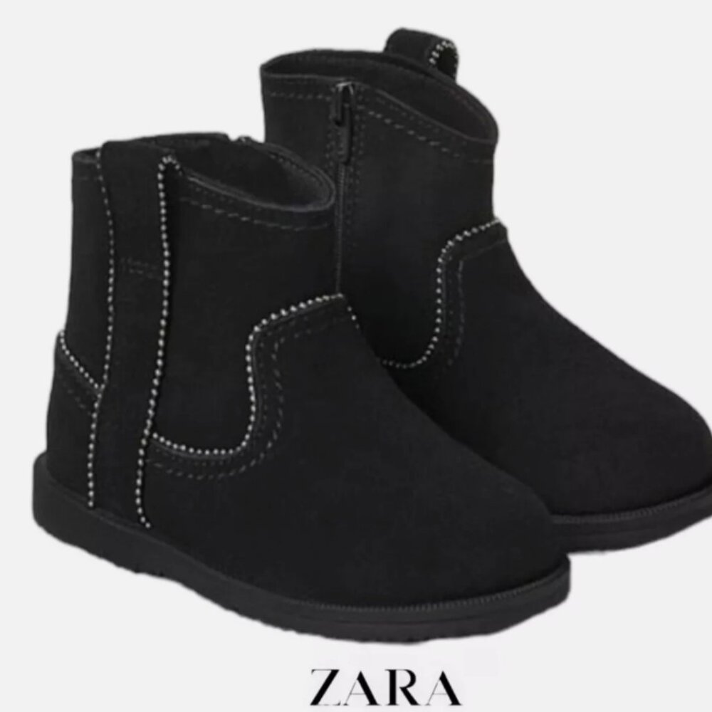 NWOT Zara Kids Leather Boots 27 (10)